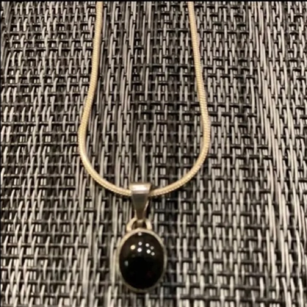 Vintage Necklace with Black Stone